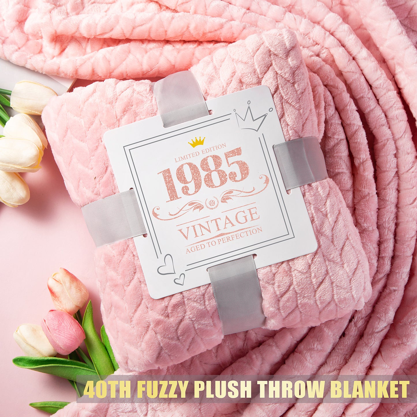 40th Birthday Gift Set for Women – 10-Piece Rose Spa Basket | Elegant Pink Gift for Christmas & Valentine’s Day