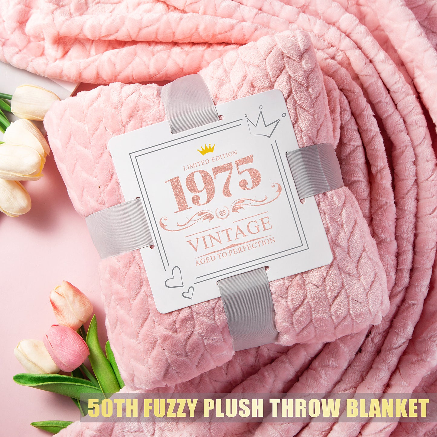 Luxury 50th Birthday Gift Box for Women – 10-Piece Rose Spa Set Christmas Gift and Valentine's Day Gift-Pink