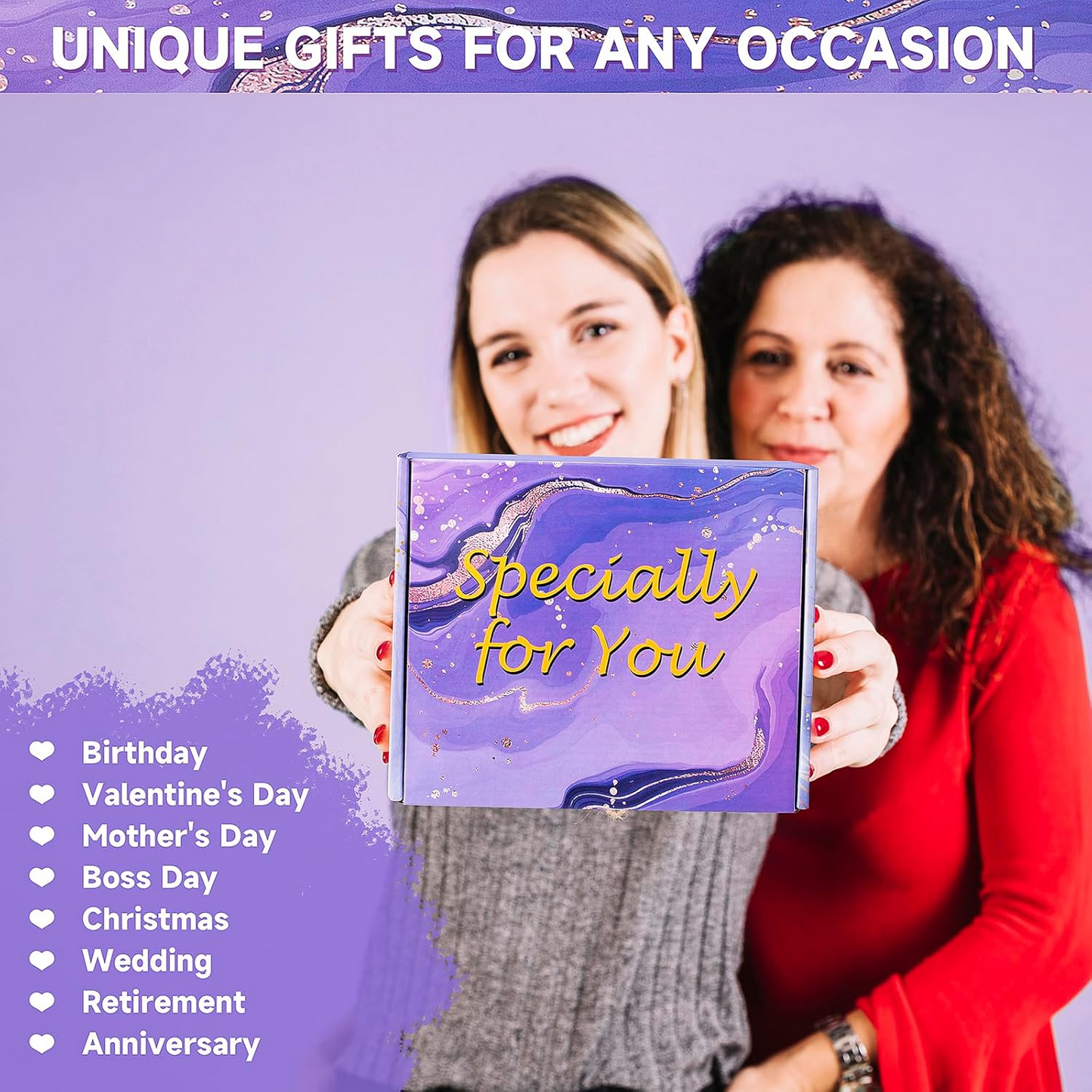 Luxury Gift Set for Women – 7-Piece Rose Spa Basket in Elegant Purple | Birthday, Christmas, Valentine’s Day Gift