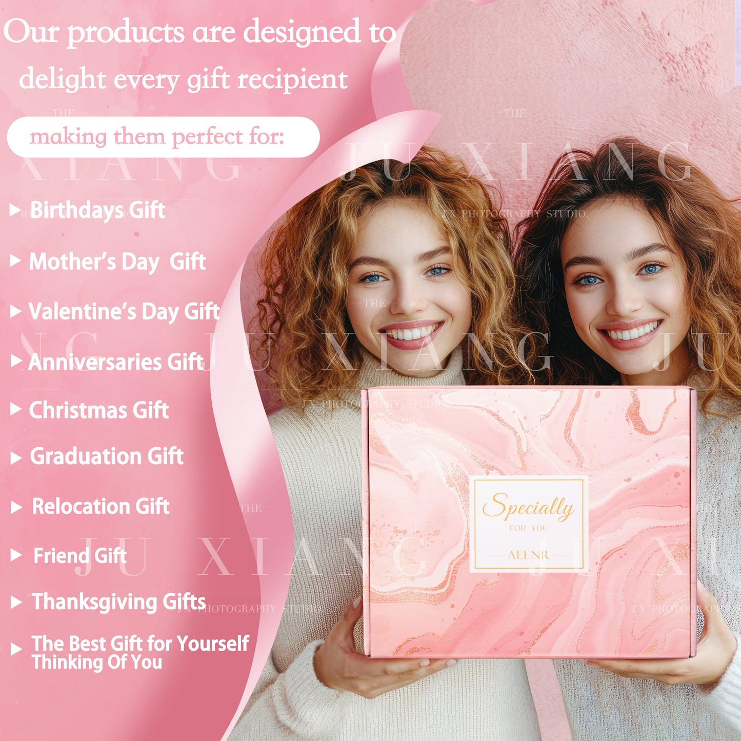 Luxury 11-Piece Rose Spa Gift Basket for Women – Perfect Mother's Day, Birthday, Christmas & Valentine's Day Present – Pink Self-Care Set