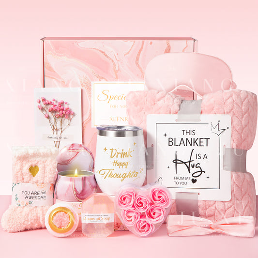 Luxury 11-Piece Rose Spa Gift Basket for Women – Perfect Mother's Day, Birthday, Christmas & Valentine's Day Present – Pink Self-Care Set